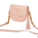 Mud Pie Pink flap crossbody purse w/tassel Photo 6