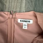 EXPRESS  Linen-Blend Tie Front Puff Sleeve Romper salmon pink Photo 3