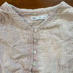 ZARA ‎ pink long sleeve half top very short Photo 2