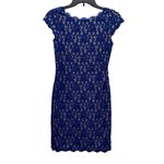 Eliza J Women’s Sz 0 Sleeveless Lace Blue Mini Fitted Sexy Dress Photo 6