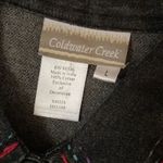 Coldwater Creek Shirt Jacket Womens Sz Large Black Bohemian Southwestern Denim Photo 5