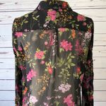 Kut From The Kloth XS Sheer Black Floral Shirt L/S Photo 5