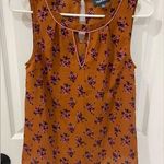 Modcloth Orange Pink Floral Keyhole Neck Tank Top Women’s Size XS Photo 0