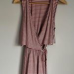 Lovers + Friends NWT Coco Red Striped Wrap Dress Draped Overlay Photo 2
