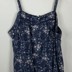 Old Navy Blue Floral Smocked Pajama Cami Swing Top Womens Size 2X Photo 0