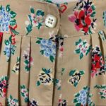 Vintage cottagecore pleated wildflower midi skirt Tan Size 6 Photo 4