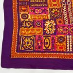 Vintage Scarf Purple Abstract Design Paisley 31" x 31" Orange Women Eclectic Photo 4