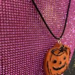 Kawaii Orange Pumpkin Black Necklace Fall Fashion Halloween Costume Emo Gothic Photo 4