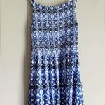 Design History  Maxi Dress Graphic Blue Size Medium Photo 1