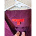 Jennifer Lopez  Womens XS Top Plum Ribbed Knit Mock Neck Cut Out Flared Sleeve Photo 2