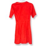 ZARA Trafaluc Collection Red Faux Suede Short Wrap Dress Sz S Photo 3