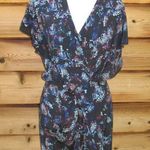 Saloni Silk Print Dress Blue Size 4 Photo 0