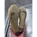 Toms  Cork Wedge Beige Cotton Straps Platform Sling Back Shoes Sandals 6.5 Photo 7