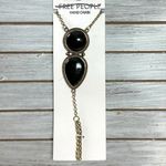 Free People Adele Hand Chain in Gold Onyx NWT Bohemian Bracelet Ring OS Photo 4