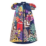Carolina K Valerie Pleated Kaftan in Blue Multi, Size S Photo 3