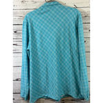 Ashworth Women's Long Sleeve Tee XL Turquoise White Plaid Photo 7