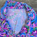 Lilly Pulitzer  Sleepwear Pajama Top Womens Medium Pink Floral Button Down #172 Photo 3