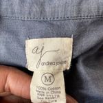Andrea Jovine Women's Cotton Button Down Chambray Blouse Roll Tab Sleeves M Photo 4