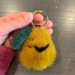 Faux Fur Pear Keychain Bag Charm Yellow Photo 4