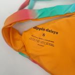 Dippin Daisy's Womens Tranquil Tie Front Bikini Top Rainbow Ombre Aura Size S Photo 3