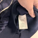 Veronica Beard Sweater Womens Large Navy Silk Front Merino Wool Surplice Top Photo 5