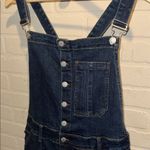 Judy Blue dress overalls Dark Blue Denim jeans stretch NEW raw hem Photo 3