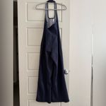 ZARA Women’s  Navy Halter Wide Leg Open Back Tailored Fit Jumpsuit Size Small Photo 4