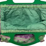 Vintage Novelty Woven Hand Bag Purple Green Lucite Handle Photo 2