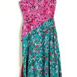 Saloni Aggie Silk Aymetrical Midi Dress size 6 Red Photo 3