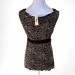 Max Studio  Y2K 2000'S MESH LAYERED BROWN NEUTRAL GRAPHIC TANK BLOUSE X SMALL NWT Photo 6