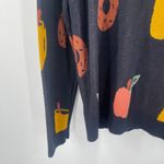 Ann Taylor LOFT Sweater Size Medium Apple Cider Donut Fall Orchard Novelty Print Photo 4