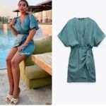  | Dresses | Zara Sea Green
Satin Effect Mini Dress Size S Photo 1