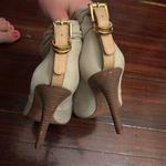 Tory Burch Cream Suede Heeled Ankle Booties Photo 4