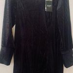 OAT‎ Women's Black Velvet Ribbed Fitted Holiday Cocktail Party Dress Medium NWT Photo 0