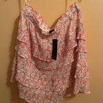 Lulus NWT  Flower & Glory White Floral Print Pleated Tiered Mini Skirt Photo 1