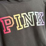 PINK - Victoria's Secret  Black Pastel Rainbow Logo Pullover Hoodie Sweater XS/S Photo 2