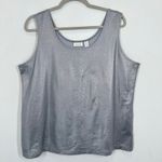 Chico's Metallic Silver Tank Top Women's Size XL 16 Sleeveless Shimmer Holiday Photo 1