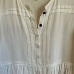 Burberry White Gauzy Peplum Henley Blouse Women Size 4 Photo 3