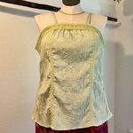 Unique spectrum  Sage Green Silky Ruched Floral Embroidered Tank Top Size 1X Photo 0