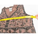 Talbots Collection Sequin Embellished Aztec Embroidered Tank Top Brown Size M Photo 5