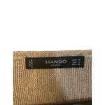 Mango Gold Metallic Long Sleeve Boat Neck Cotton Blend Blouse Women Sz S Photo 5