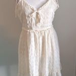 Forever 21  Women’s Tie Front Keyhole V-Neckline Tiered Skirt Crepe Sundress Photo 10