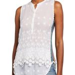Johnny Was  Malin Tank In White sz L crochet side embroidered laces panel Photo 1