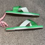 Frances Valentine Criss Cross Cloud Slide Sandals Green Cream 11 Photo 2
