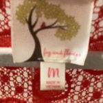 Fig and Flower Anthropologie Embroidered Red V Neck Long Sleeve Lace Back Top Size M Photo 3