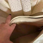 Liz Claiborne  Cream Leather Hobo Style Purse, Clean,‎ Excellent Condition Photo 9