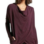 Athleta  Women's Purana Spiced Cabernet Yoga Hooded Wrap Sweatshirt Top Size S Photo 0