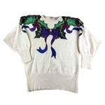 Vtg Diani Holiday Sweater Bow & Holly Womens M Christmas Lambswool Angora Purple Size M Photo 0