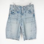 Free People NEW  Extreme Measures Low Rise Barrel Shorts 27 Blue Photo 1