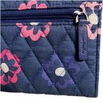 Vera Bradley Retired Floral Quilted Cotton Trifold Wallet Navy Purple Lining EUC Photo 8